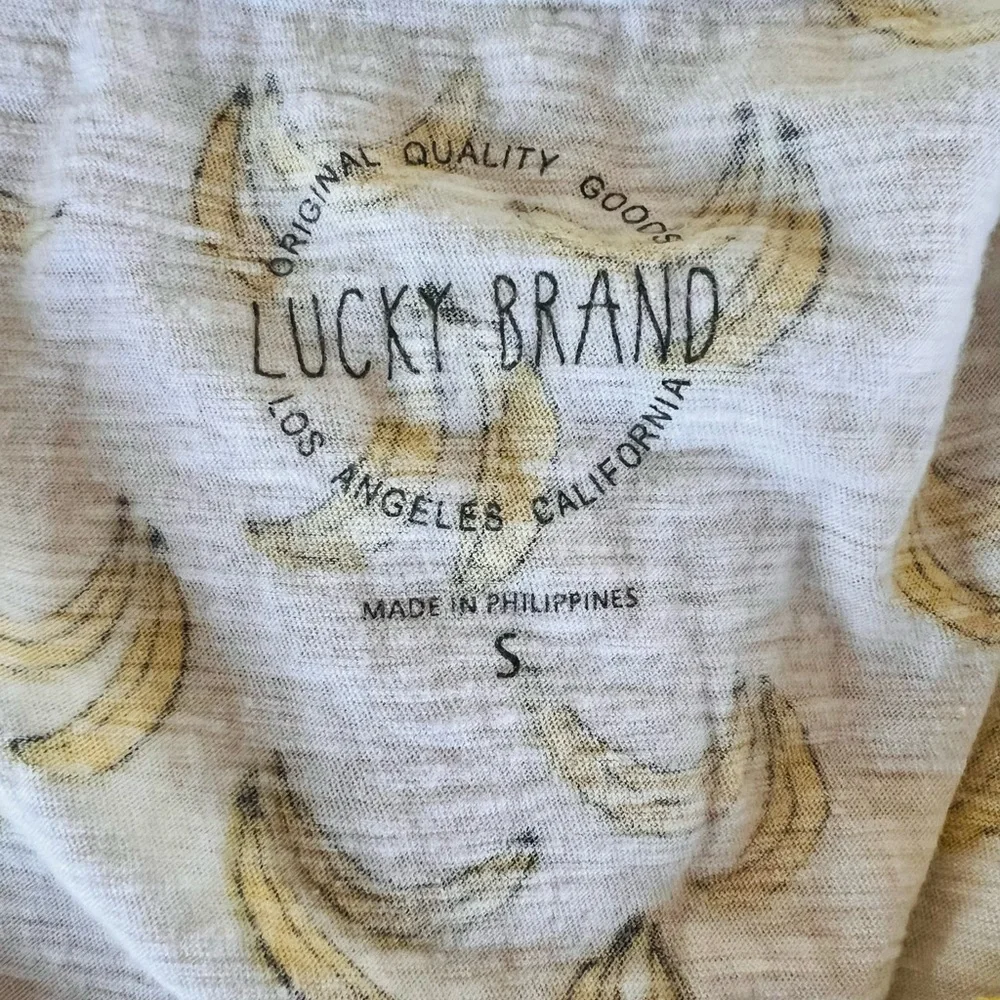 LUCKY BRAND BANANA SCOOP NECK TANK TOP CURVED HEM TROPICAL‎ VACATION SUMMER